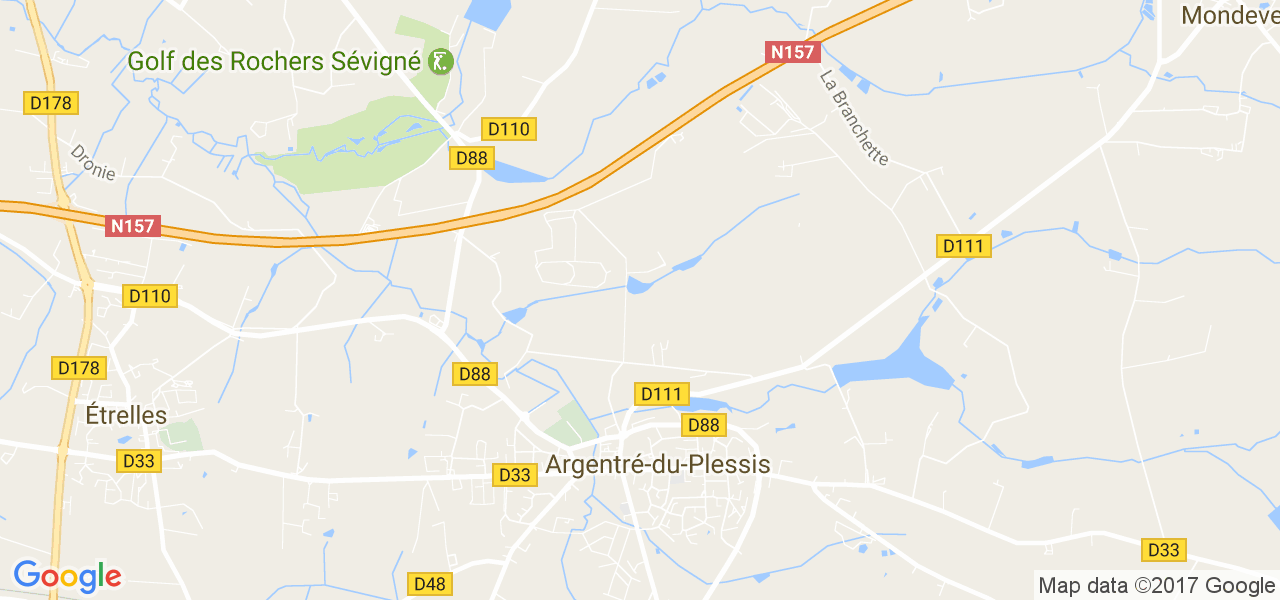 map de la ville de Argentré-du-Plessis