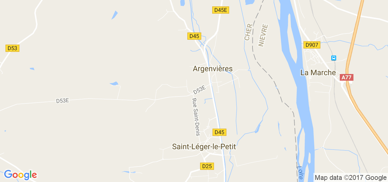 map de la ville de Argenvières