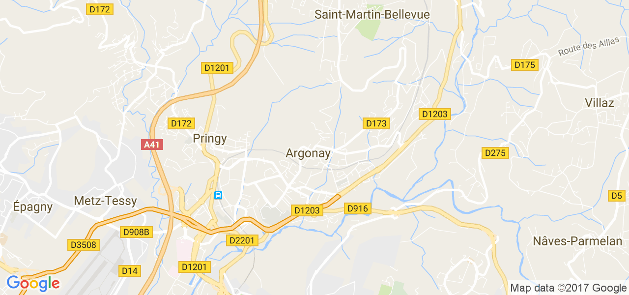 map de la ville de Argonay