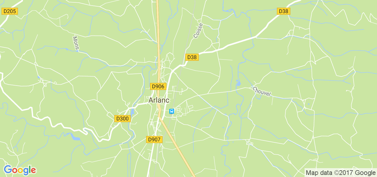 map de la ville de Arlanc