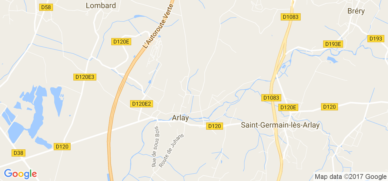 map de la ville de Arlay