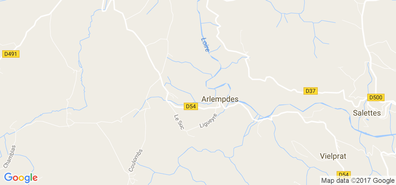 map de la ville de Arlempdes