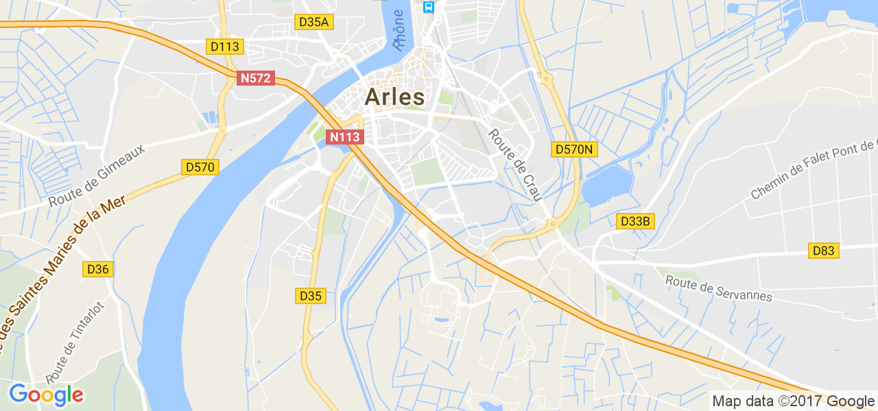 map de la ville de Arles