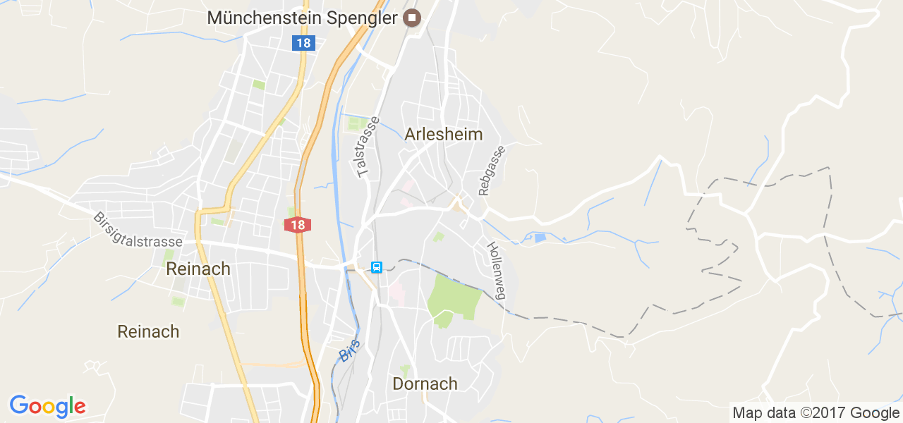 map de la ville de Arlesheim