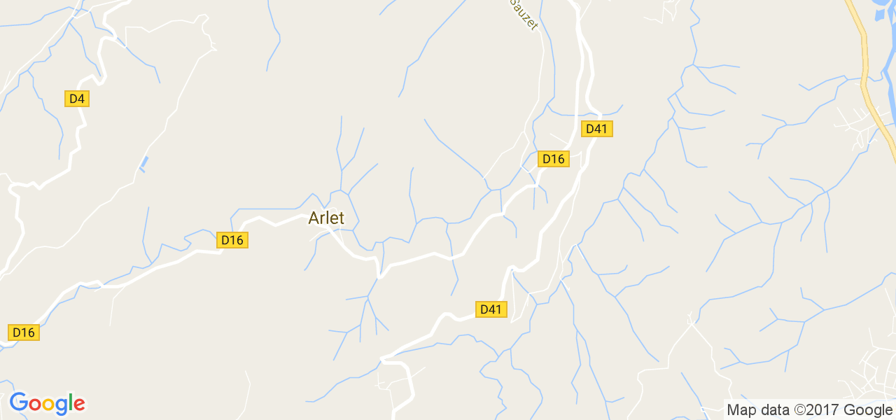 map de la ville de Arlet