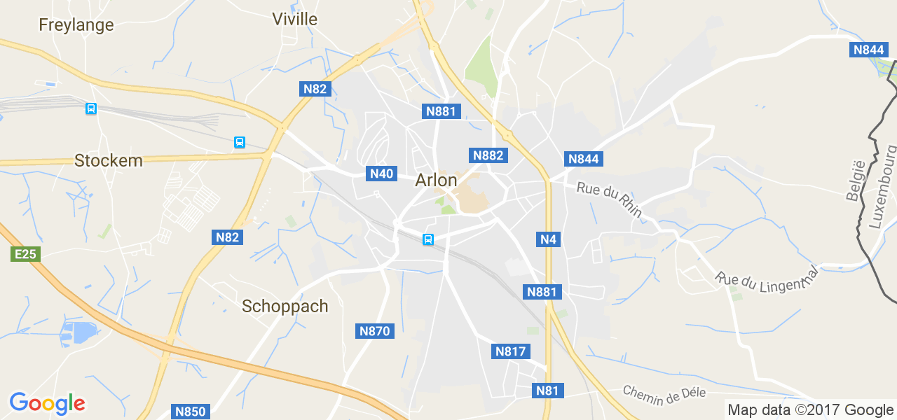 map de la ville de Arlon