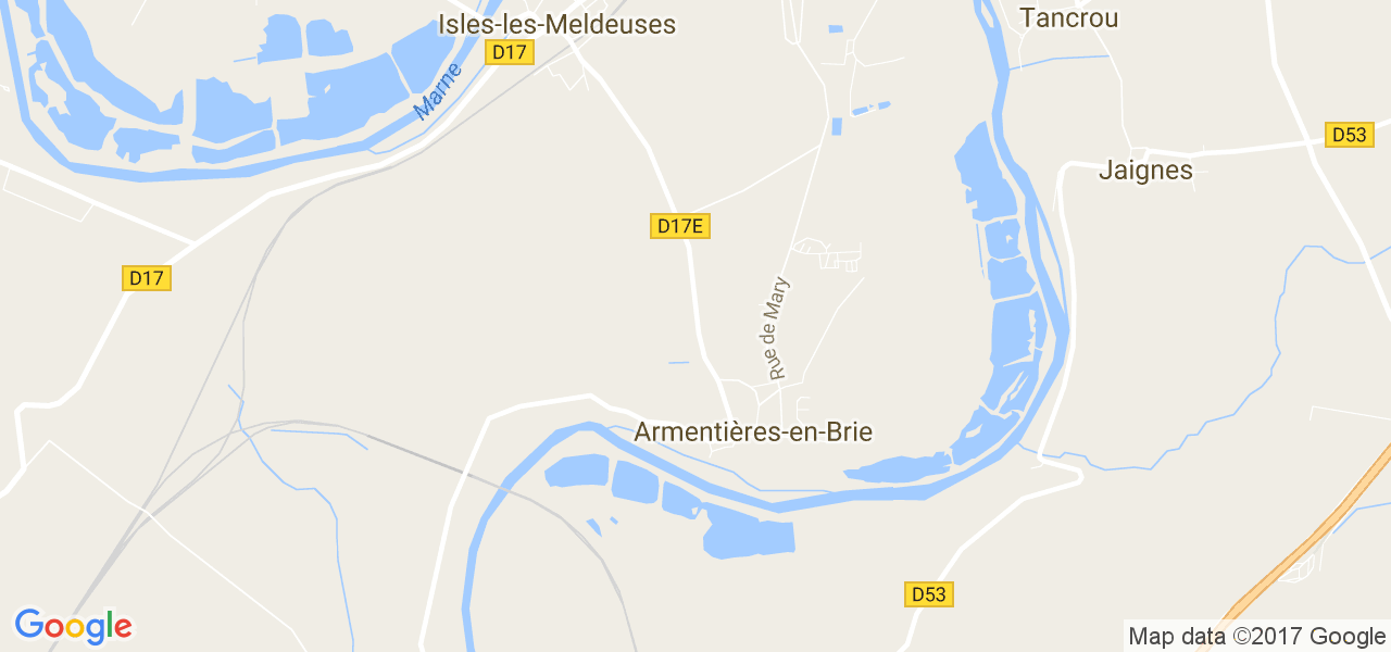 map de la ville de Armentières-en-Brie