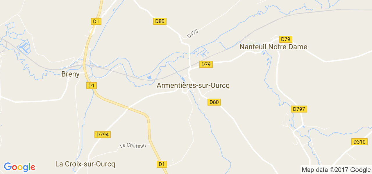 map de la ville de Armentières-sur-Ourcq