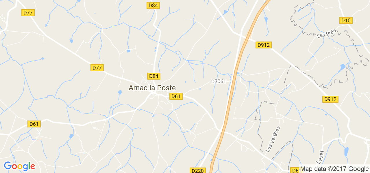 map de la ville de Arnac-la-Poste