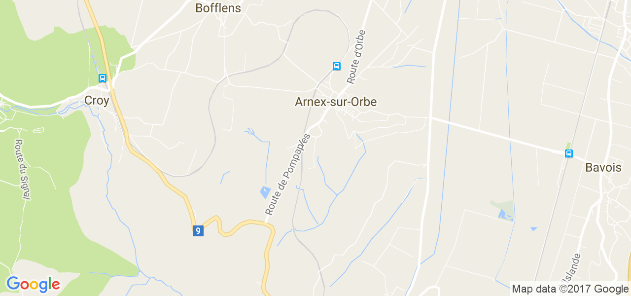 map de la ville de Arnex-sur-Orbe