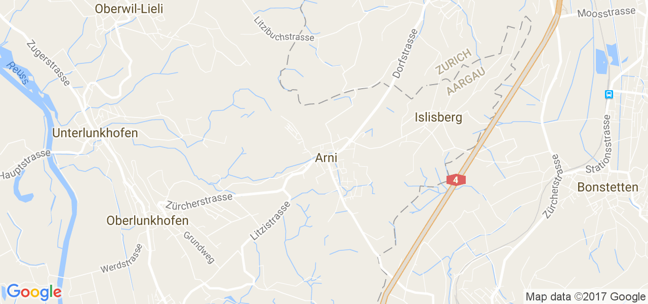 map de la ville de Arni