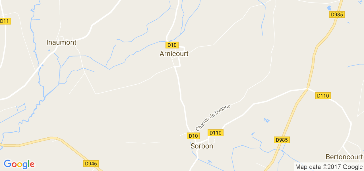 map de la ville de Arnicourt