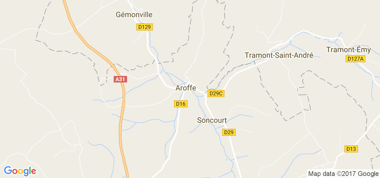 map de la ville de Aroffe