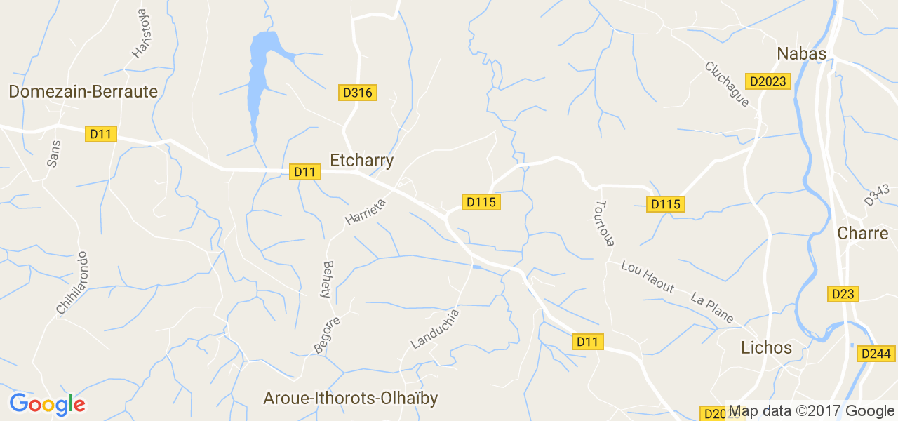 map de la ville de Aroue-Ithorots-Olhaïby