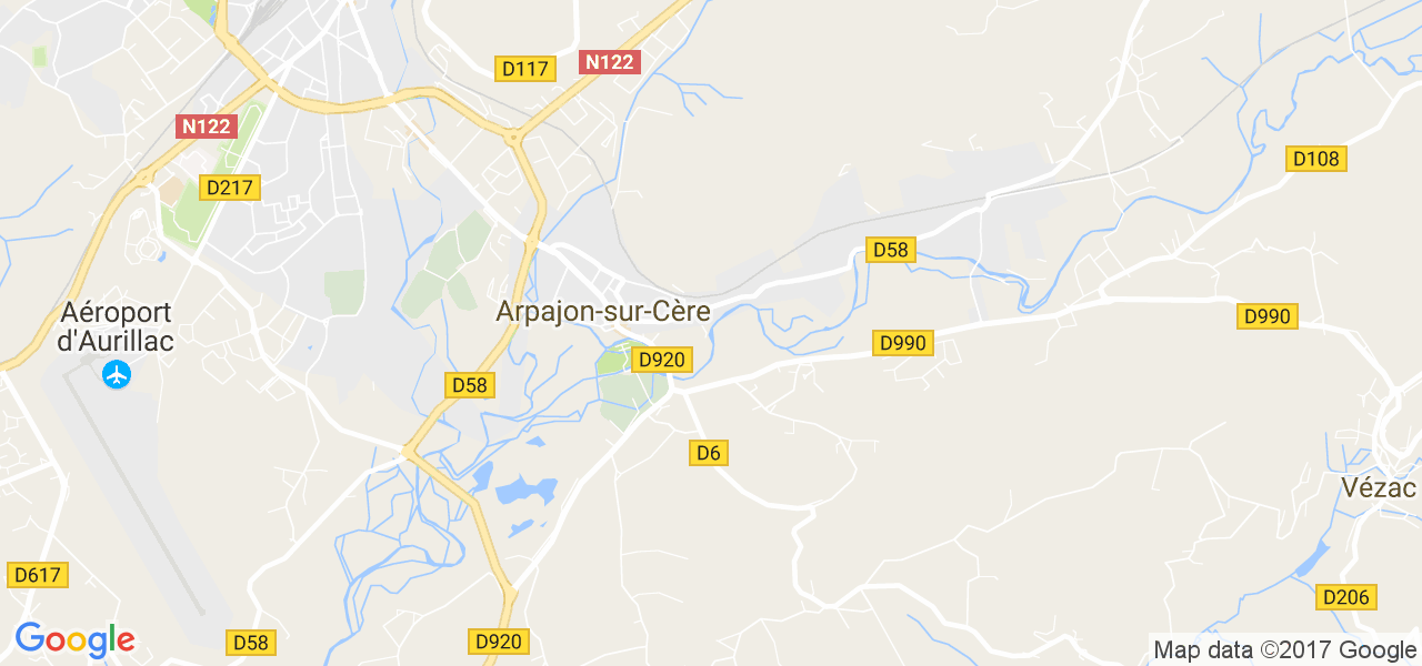 map de la ville de Arpajon-sur-Cère