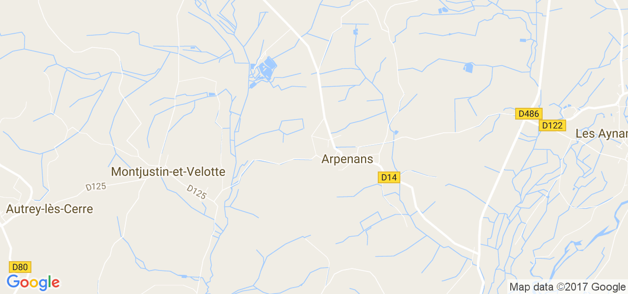 map de la ville de Arpenans