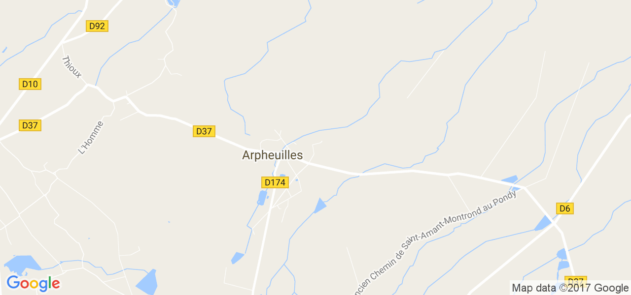 map de la ville de Arpheuilles