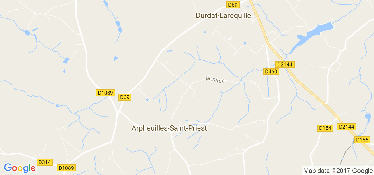 map de la ville de Arpheuilles-Saint-Priest
