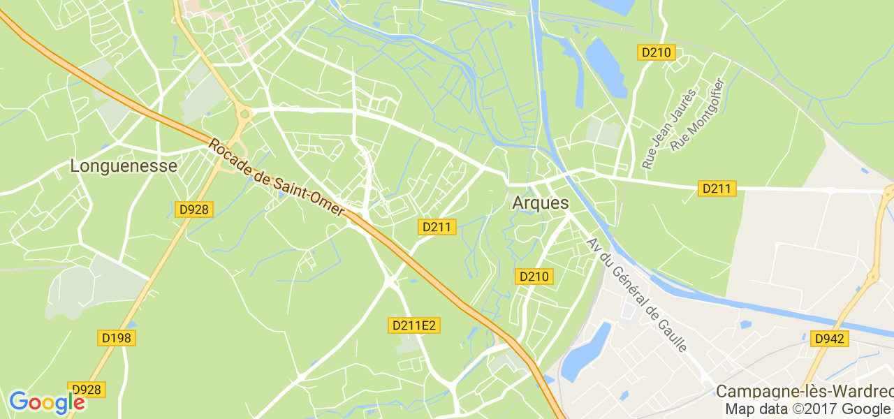 map de la ville de Arques