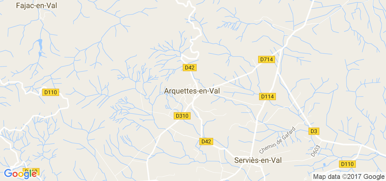 map de la ville de Arquettes-en-Val