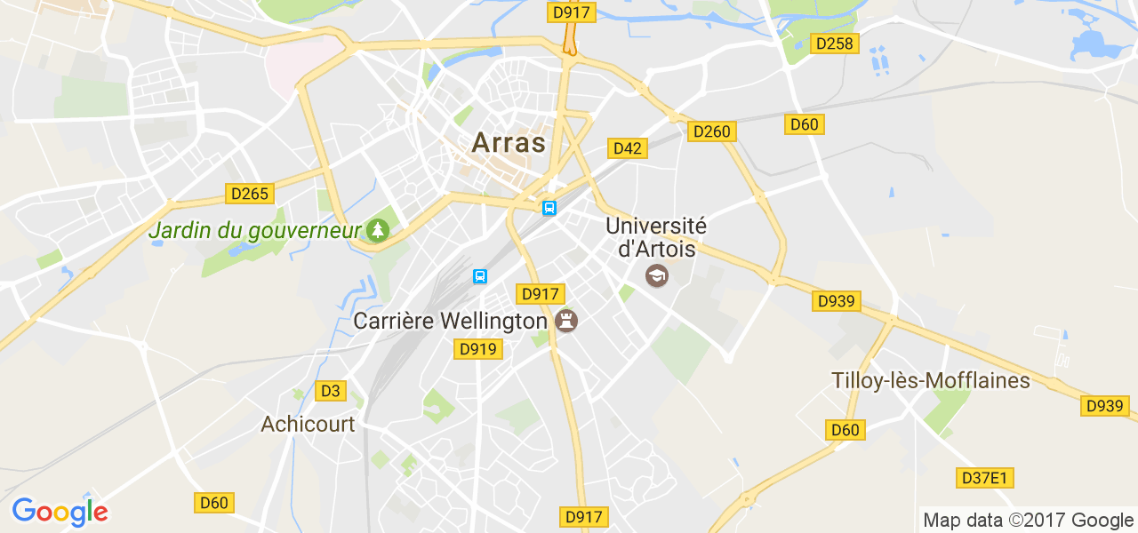 map de la ville de Arras