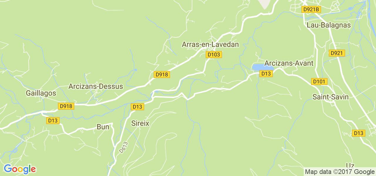 map de la ville de Arras-en-Lavedan