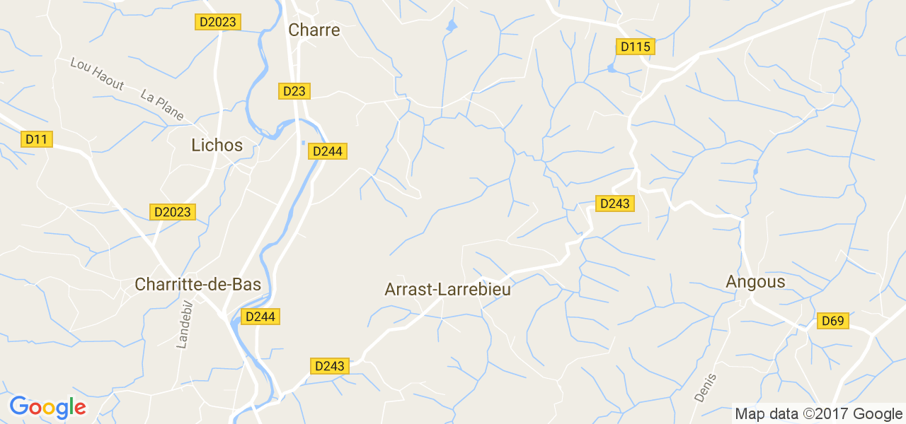 map de la ville de Arrast-Larrebieu