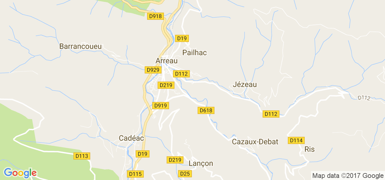 map de la ville de Arreau