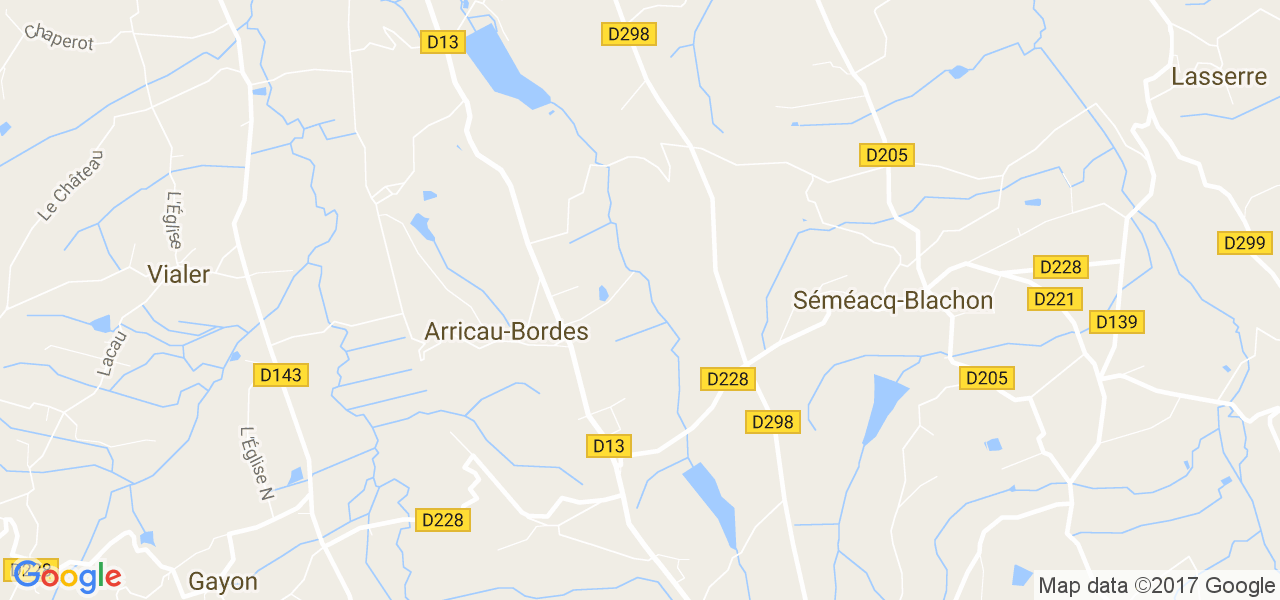 map de la ville de Arricau-Bordes