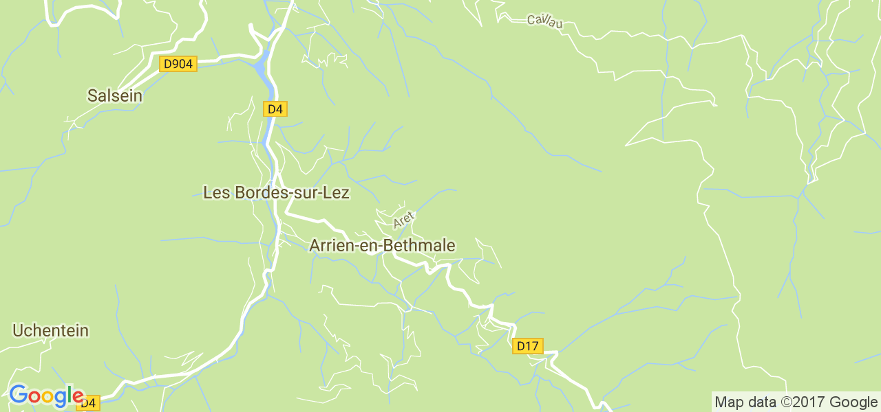map de la ville de Arrien-en-Bethmale