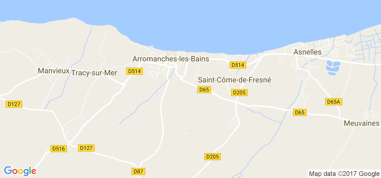 map de la ville de Arromanches-les-Bains