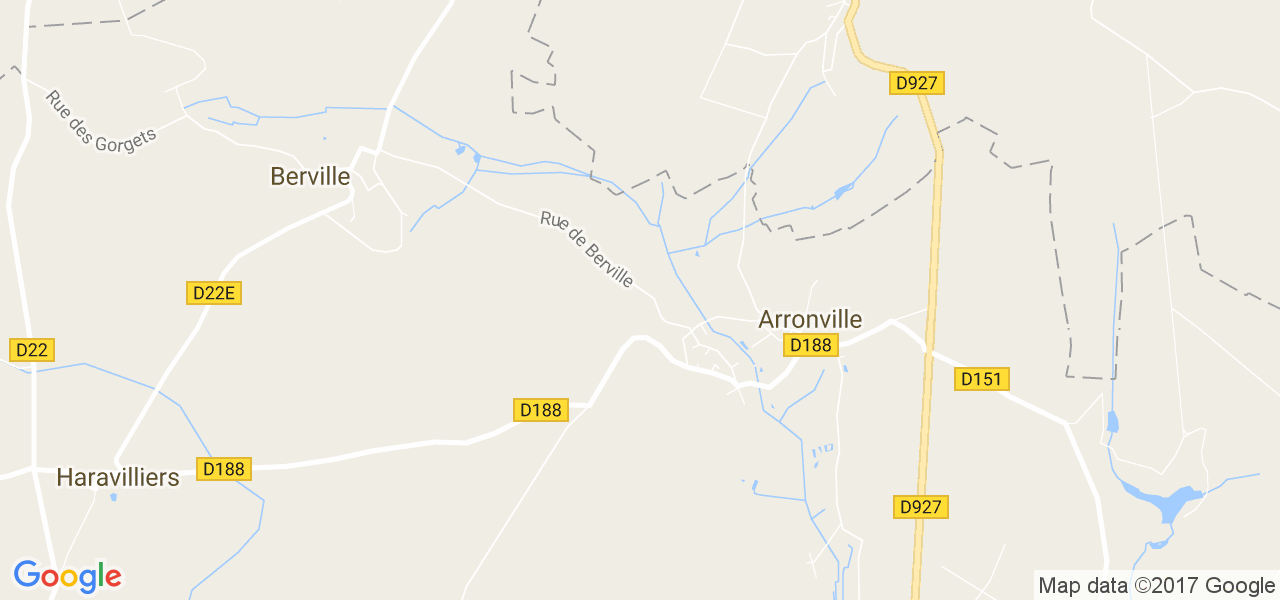 map de la ville de Arronville