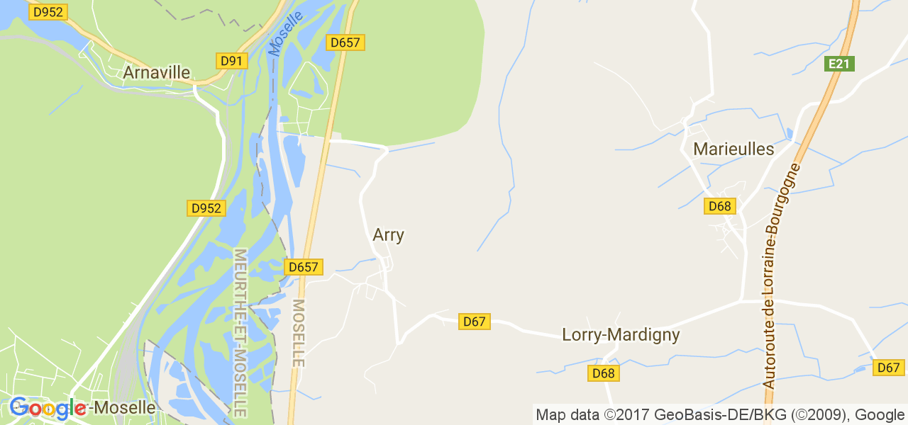 map de la ville de Arry