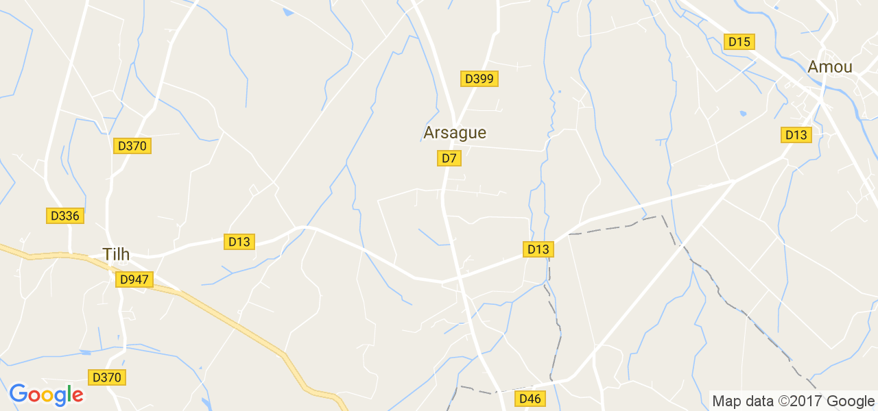 map de la ville de Arsague