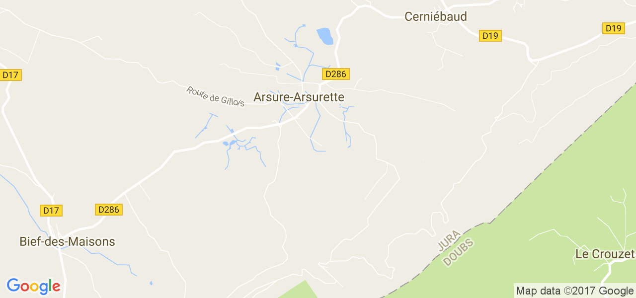 map de la ville de Arsure-Arsurette