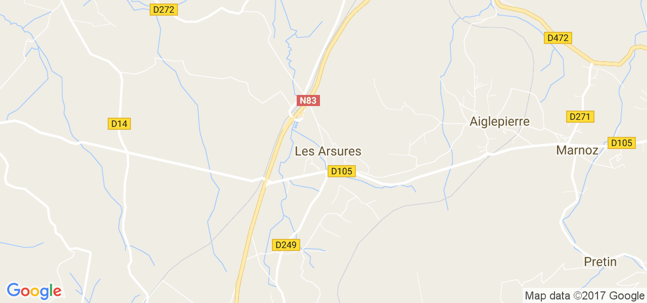 map de la ville de Arsures