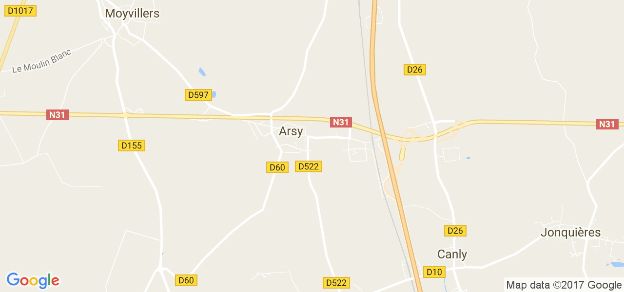 map de la ville de Arsy