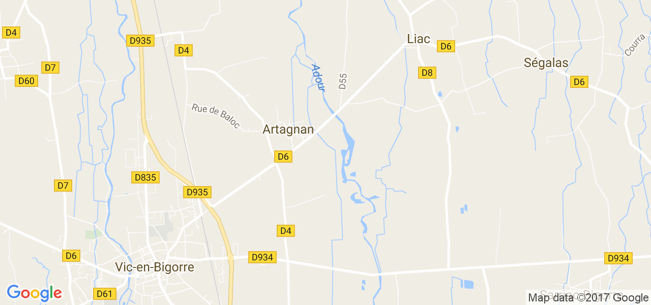 map de la ville de Artagnan