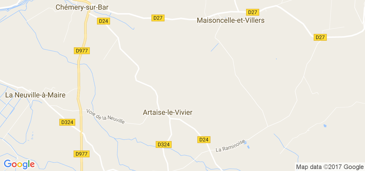 map de la ville de Artaise-le-Vivier