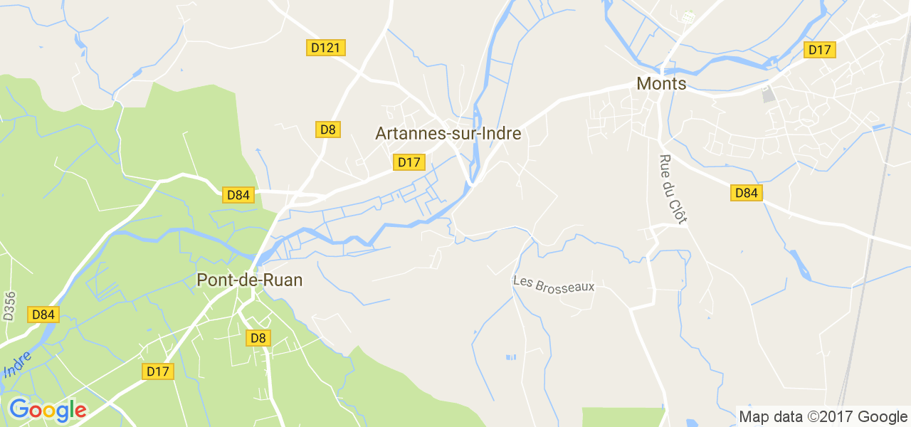 map de la ville de Artannes-sur-Indre