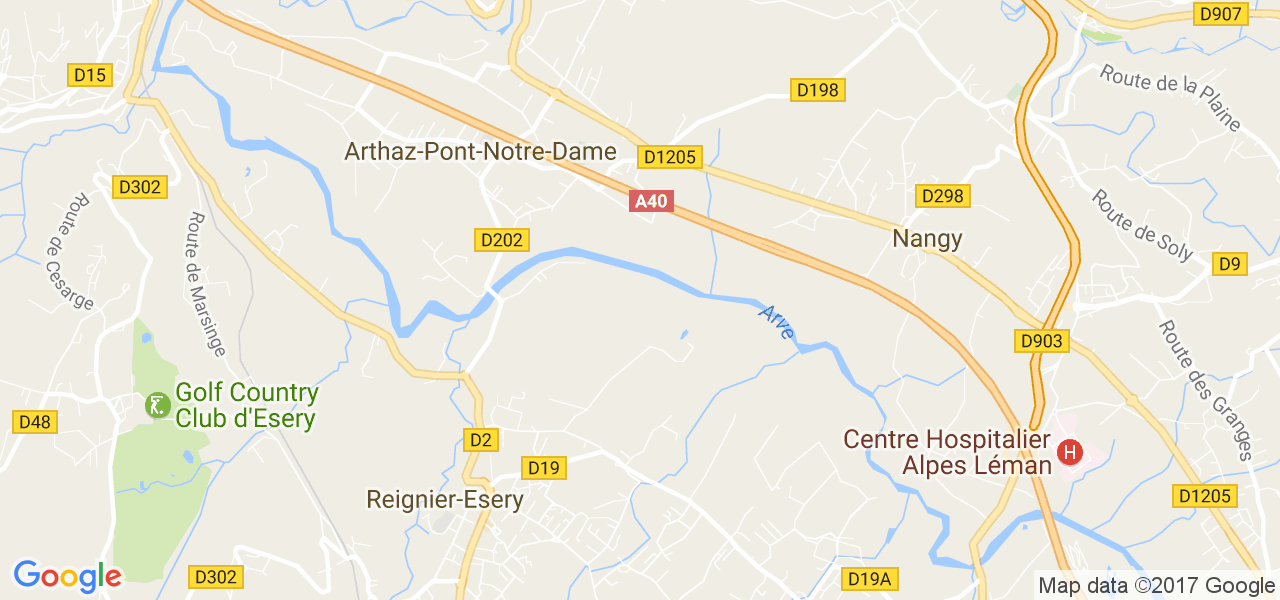 map de la ville de Arthaz-Pont-Notre-Dame