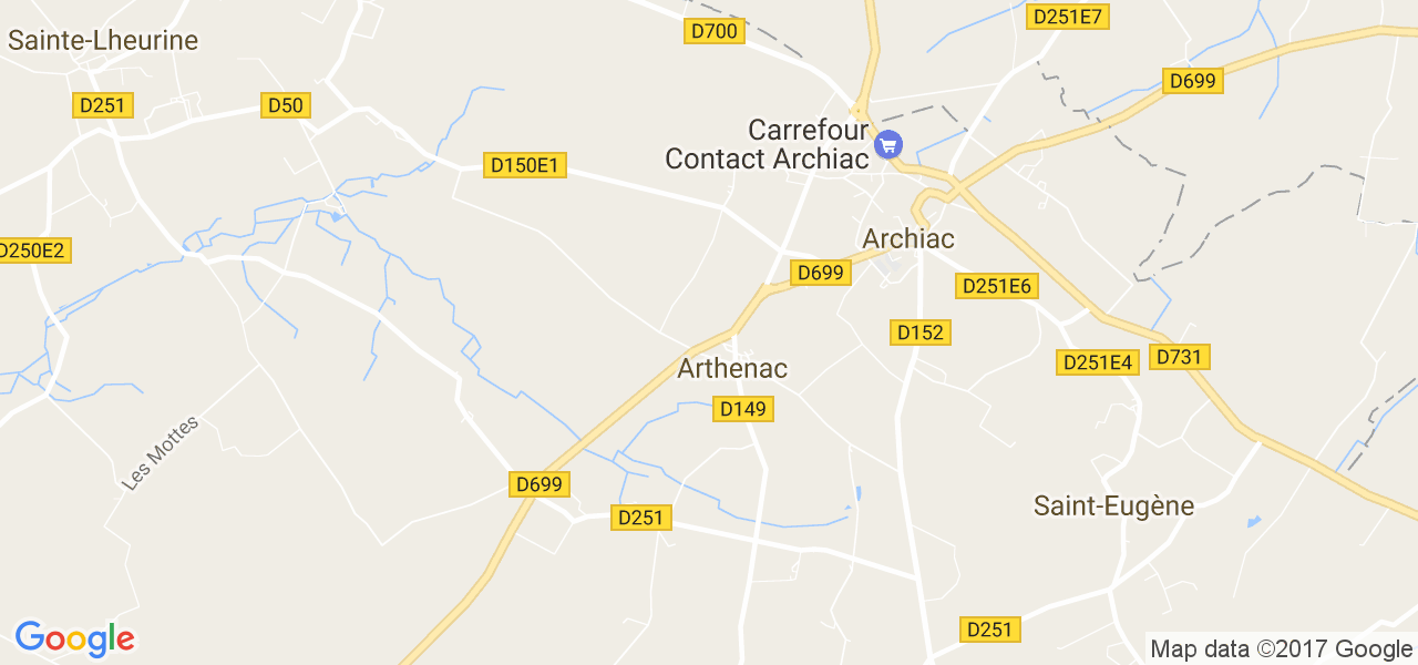 map de la ville de Arthenac