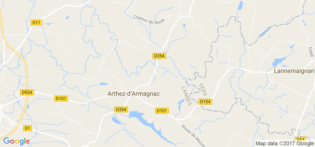 map de la ville de Arthez-d'Armagnac