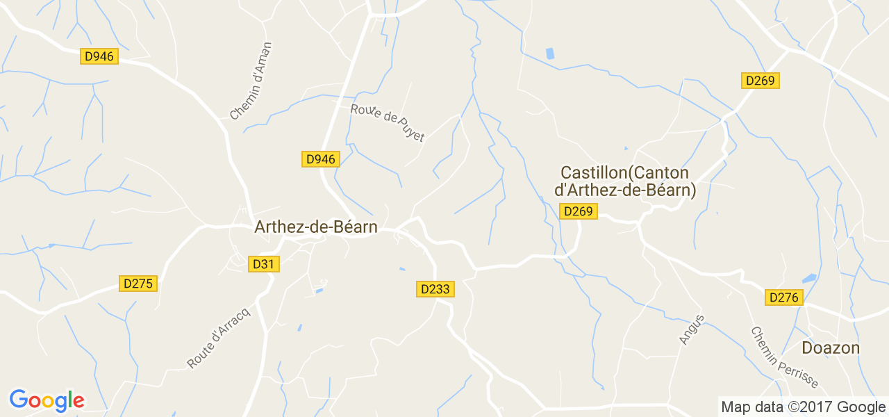 map de la ville de Arthez-de-Béarn