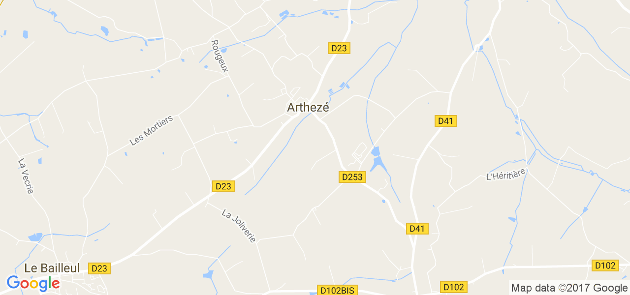 map de la ville de Arthezé