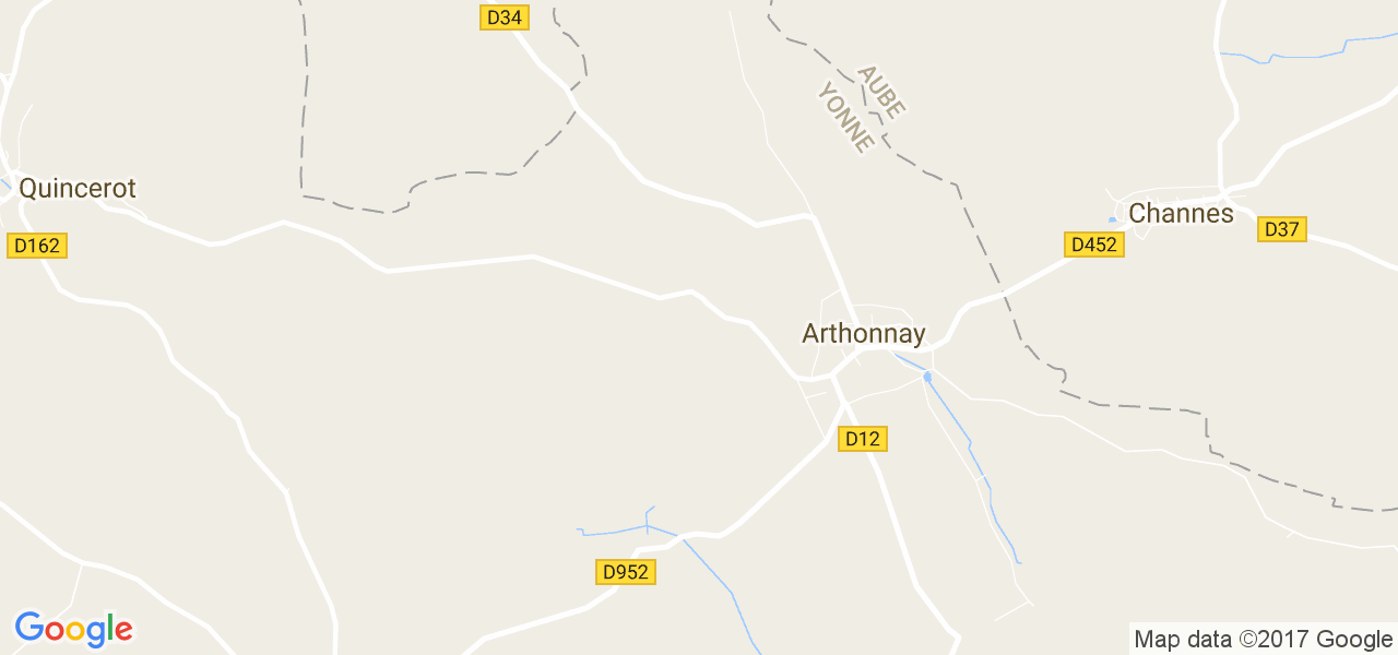 map de la ville de Arthonnay