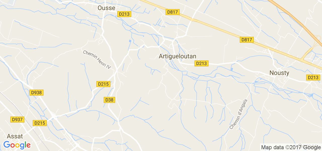 map de la ville de Artigueloutan