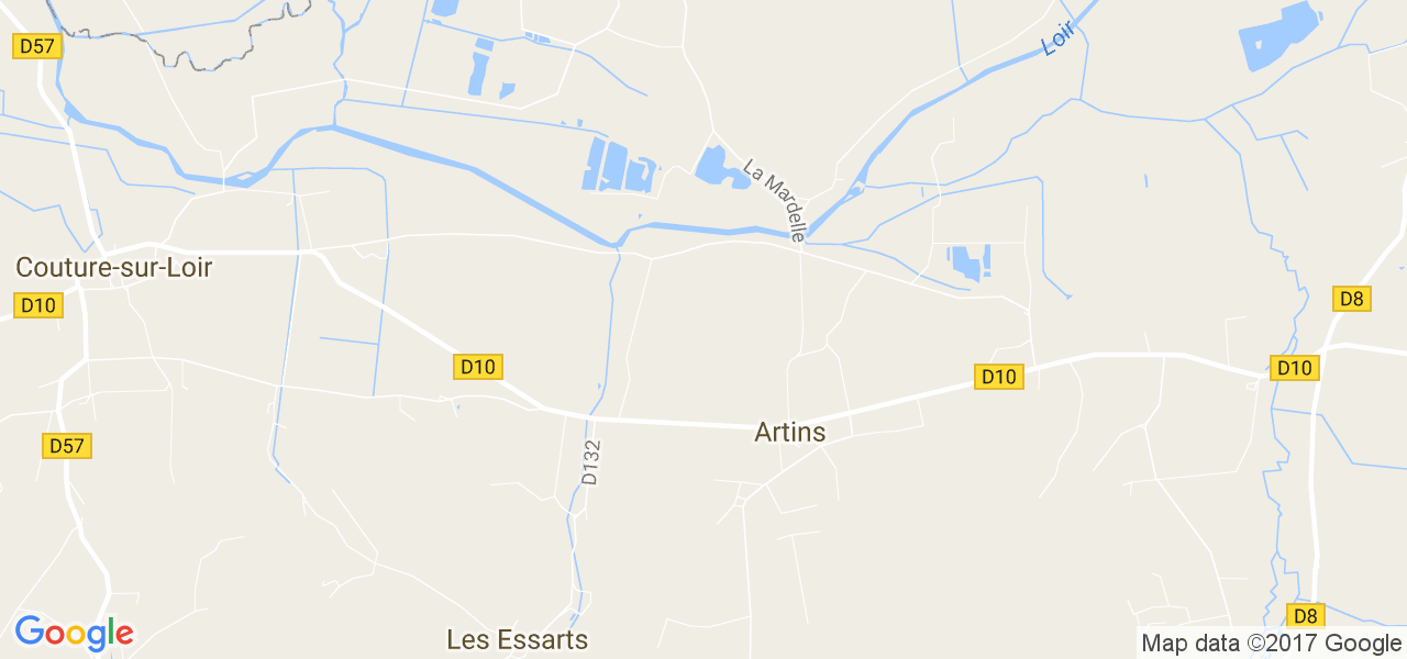 map de la ville de Artins