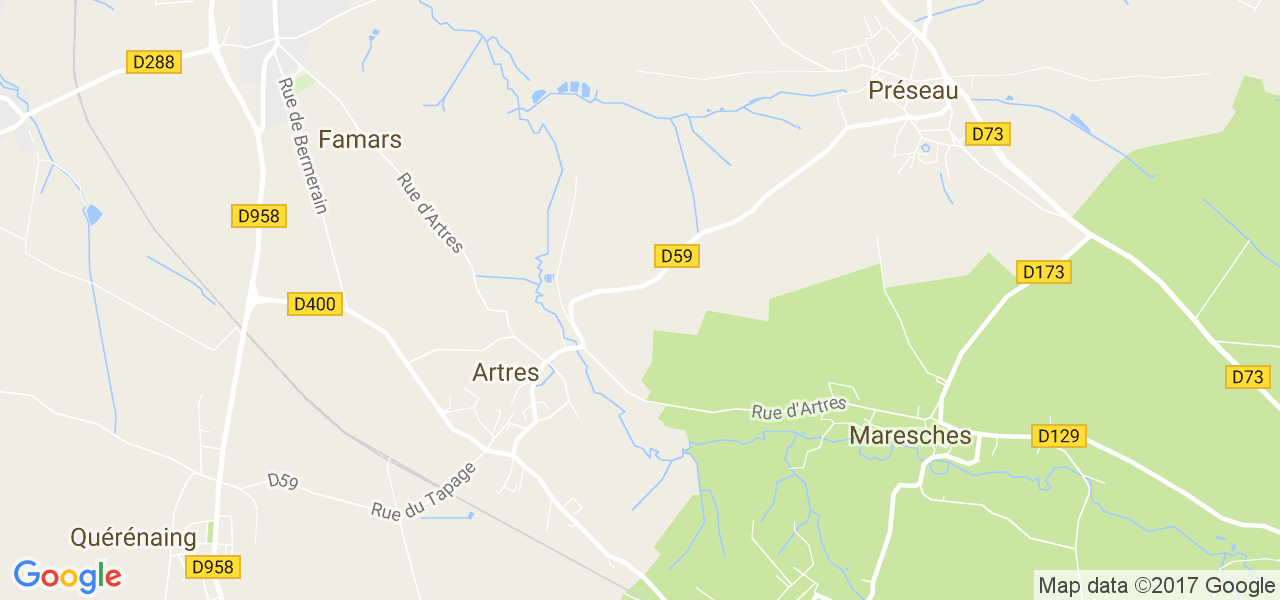 map de la ville de Artres