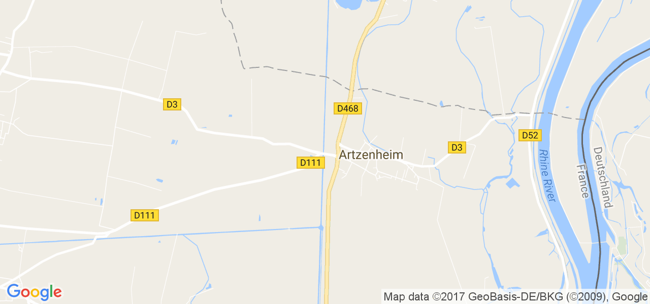 map de la ville de Artzenheim